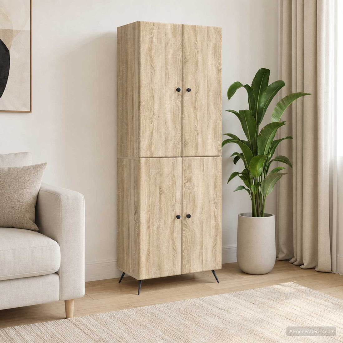 vidaXL Juego de armarios 2 uds. Roble Sonoma Madera de ingeniería