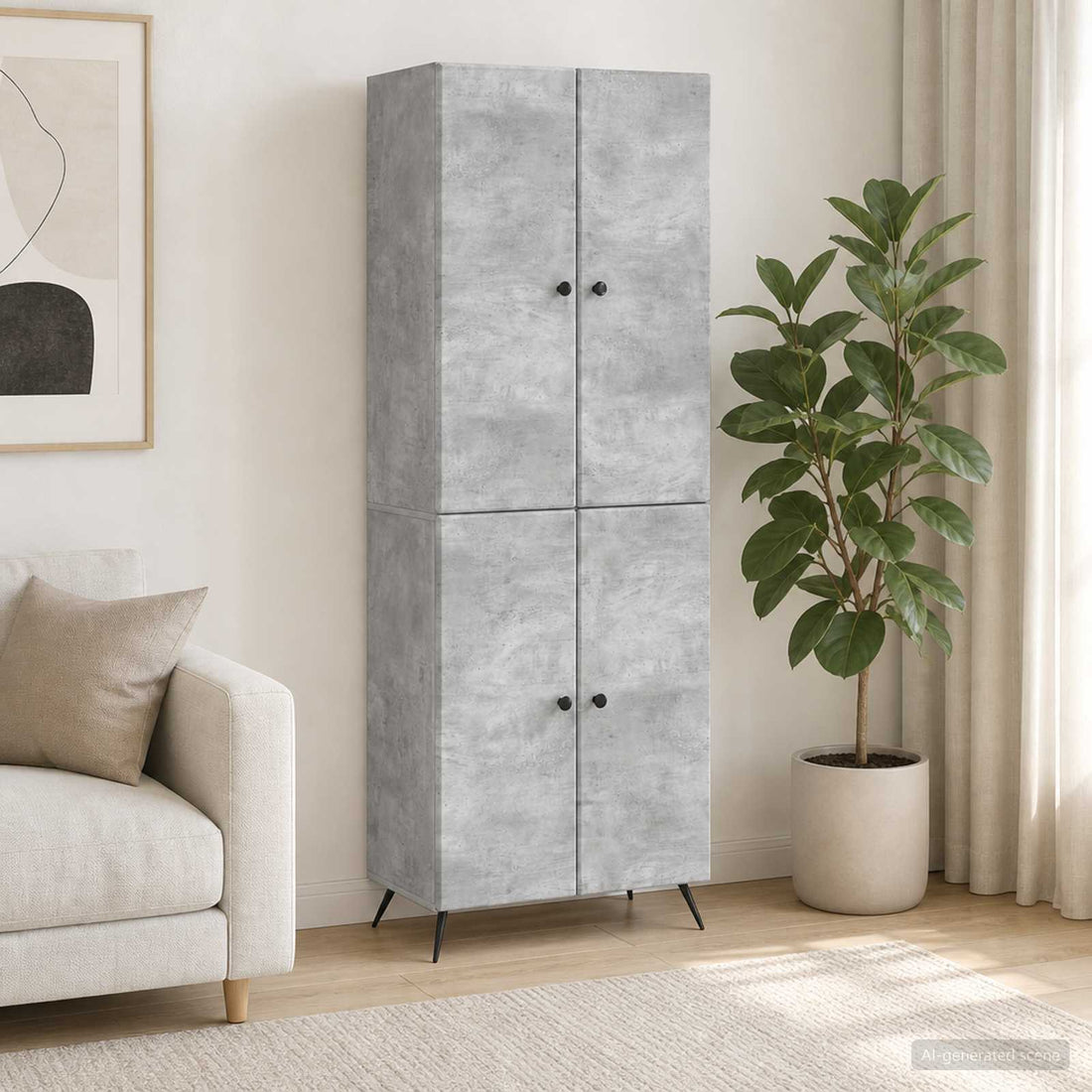 vidaXL Juego de armarios 2 uds. Gris Hormigón Madera de ingeniería
