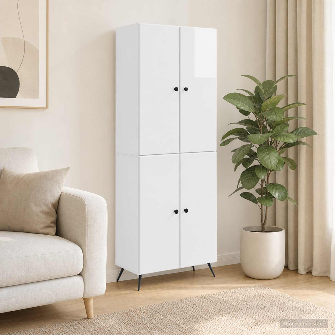 vidaXL Juego de armarios 2 uds. Blanco Brillante Madera de ingeniería