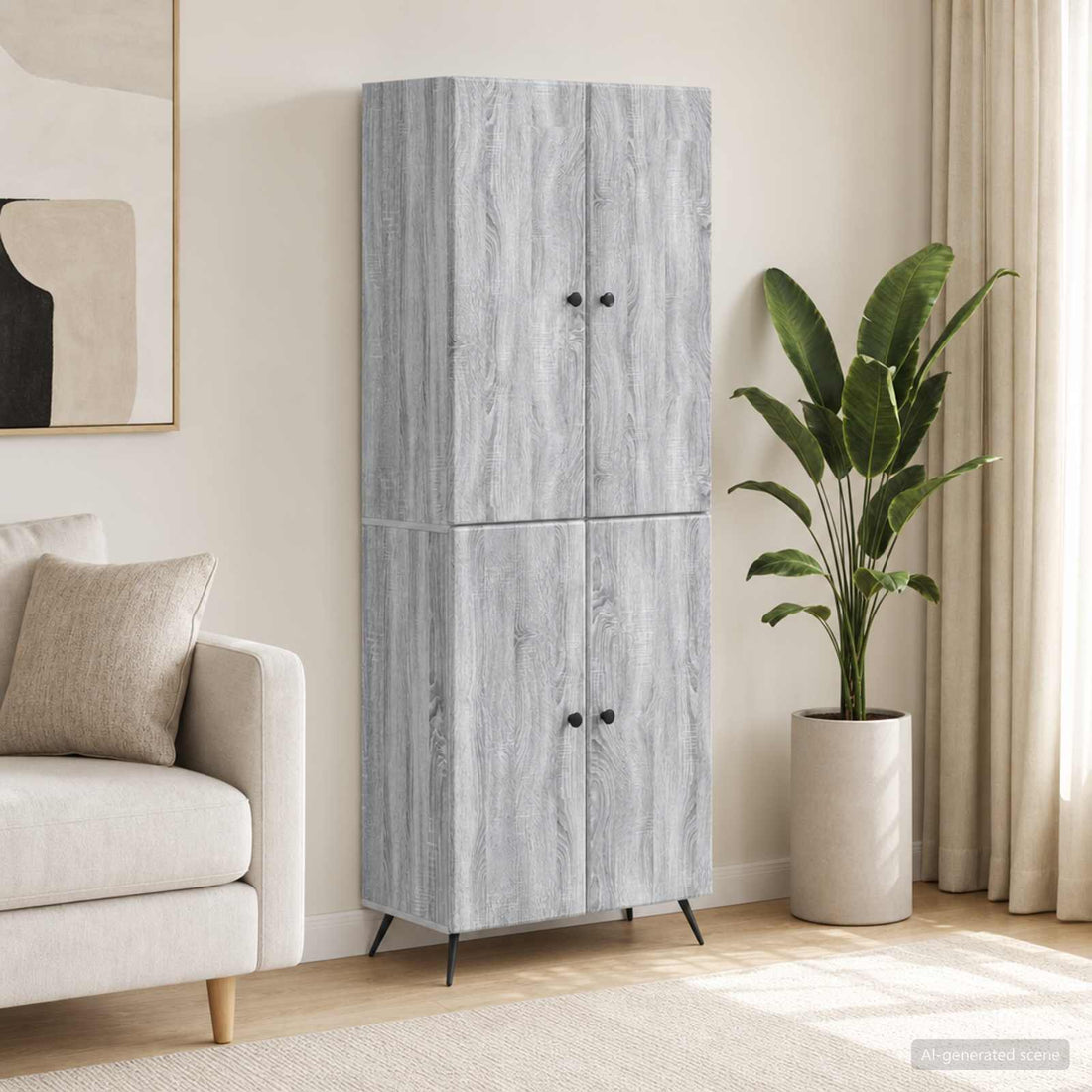 vidaXL Juego de armarios 2 uds. Sonoma gris Madera de ingeniería