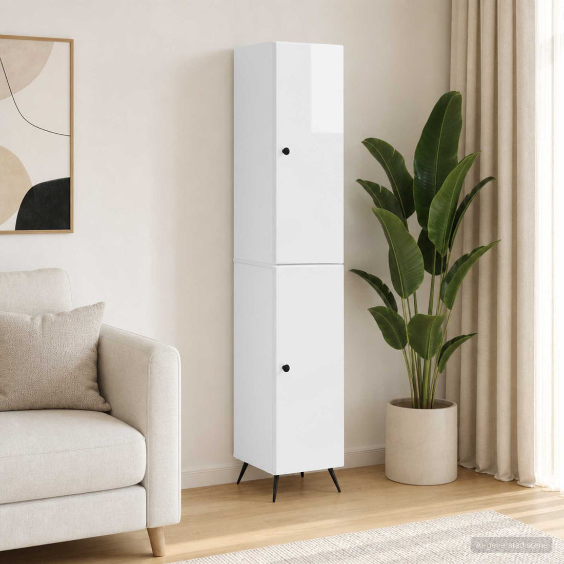 vidaXL Juego de armarios 2 uds. Blanco Brillante Madera de ingeniería