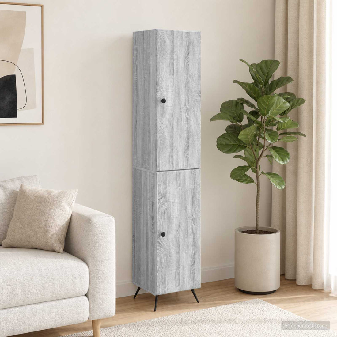vidaXL Juego de armarios 2 uds. Sonoma gris Madera de ingeniería