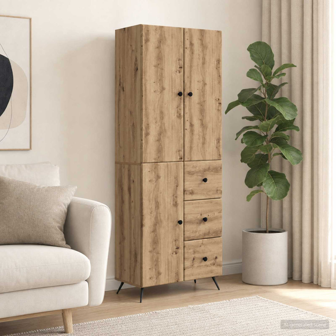 vidaXL Juego de armarios 2 uds. Roble artisan Madera de ingeniería