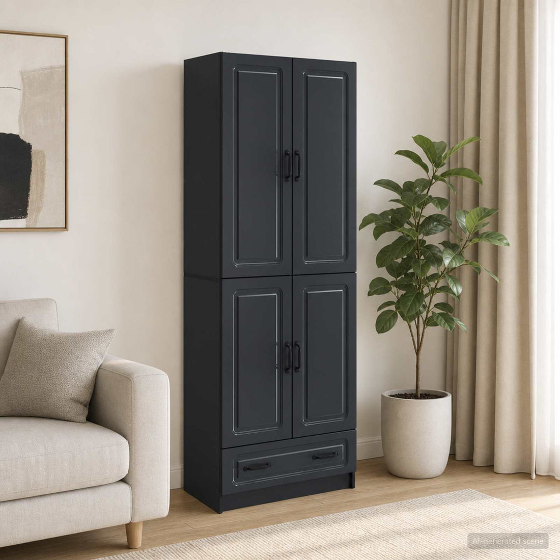 vidaXL Juego de armarios 2 uds. Negro Madera de ingeniería
