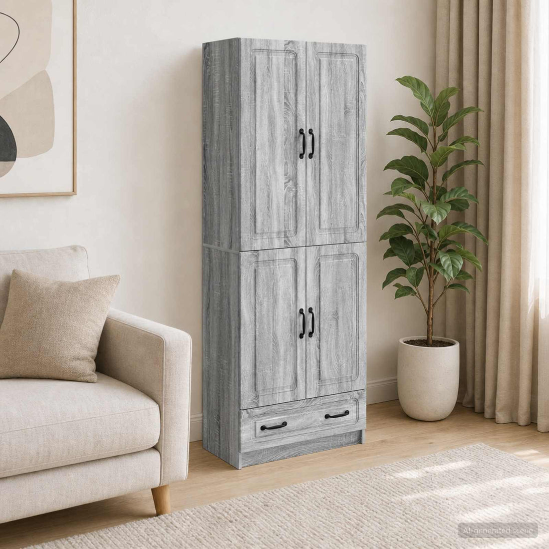 vidaXL Juego de armarios 2 uds. Sonoma gris Madera de ingeniería