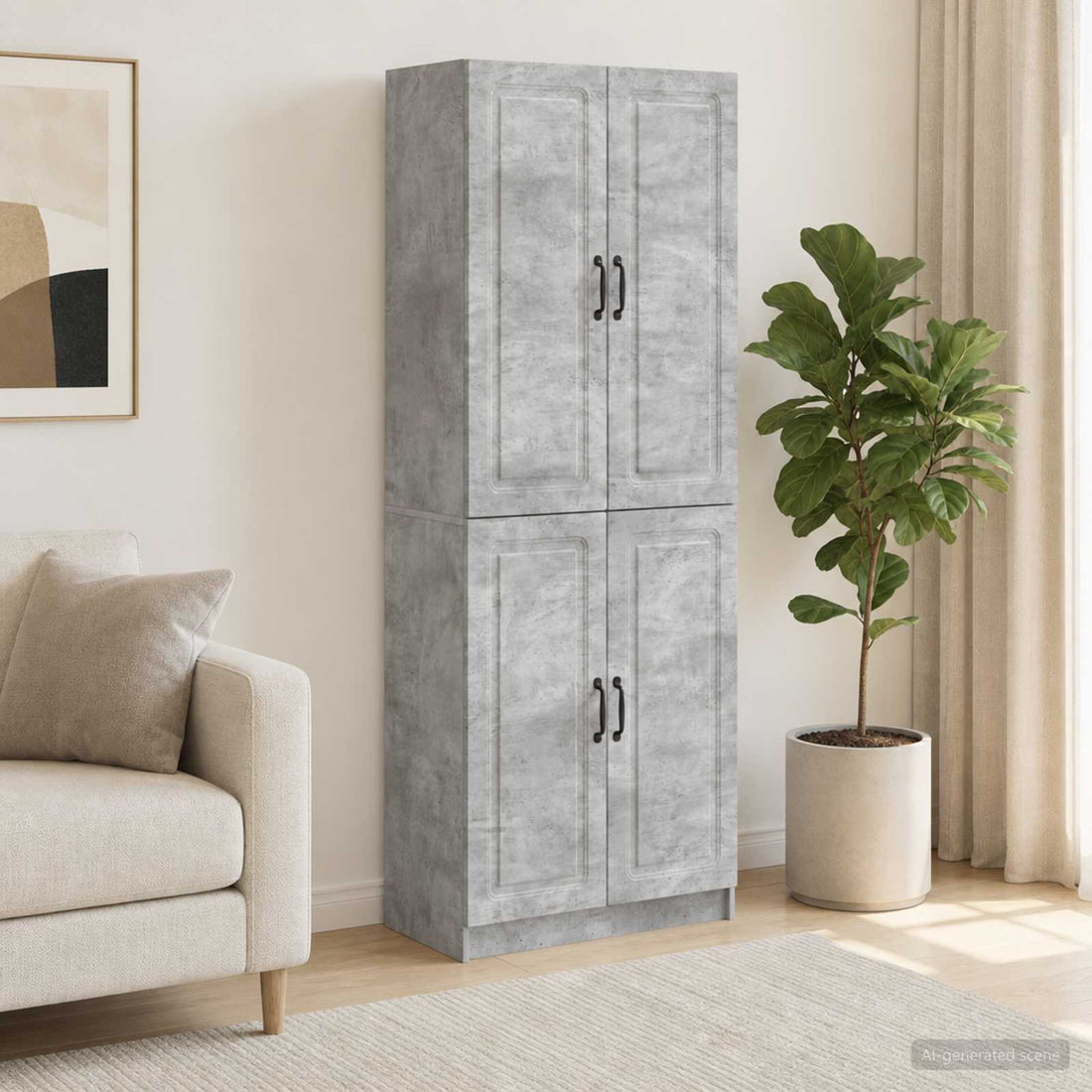 vidaXL Juego de armarios 2 uds. Gris Hormigón Madera de ingeniería