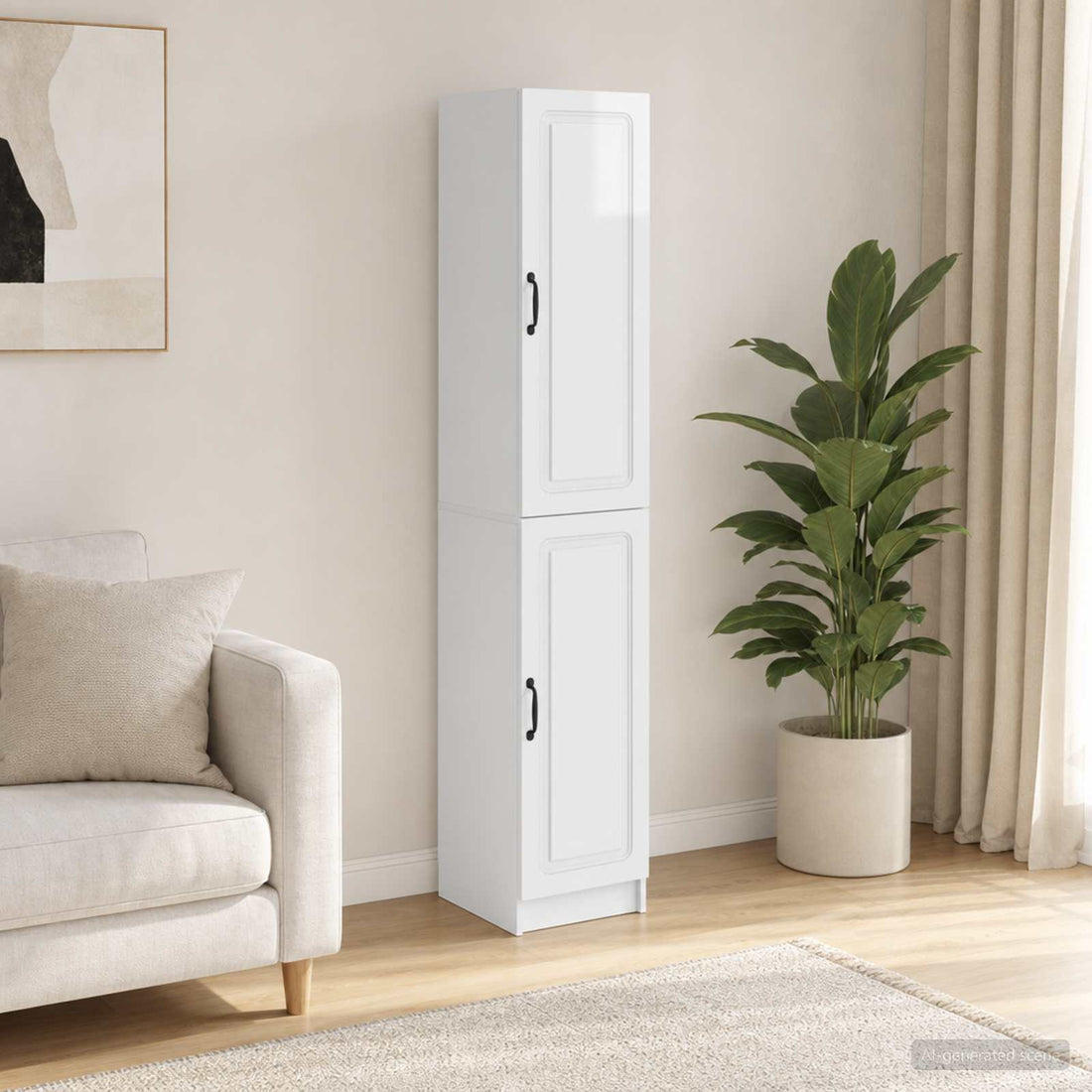 vidaXL Juego de armarios 2 uds. Blanco Brillante Madera de ingeniería