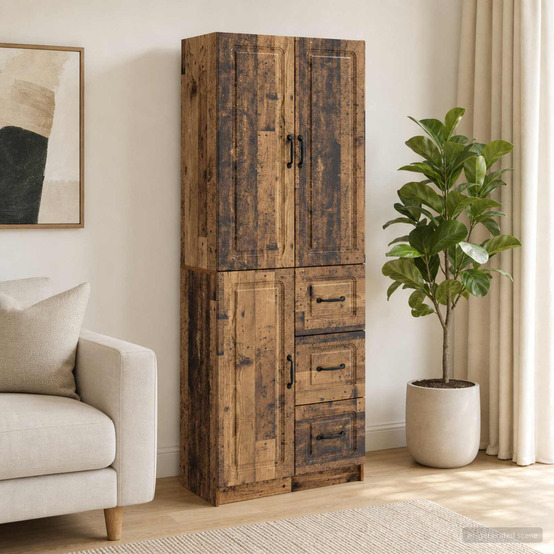 vidaXL Juego de armarios 2 uds. Madera envejecida Madera de ingeniería