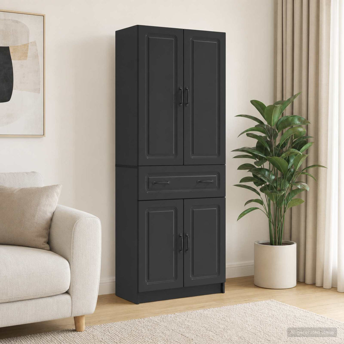 vidaXL Juego de armarios 2 uds. Negro Madera de ingeniería