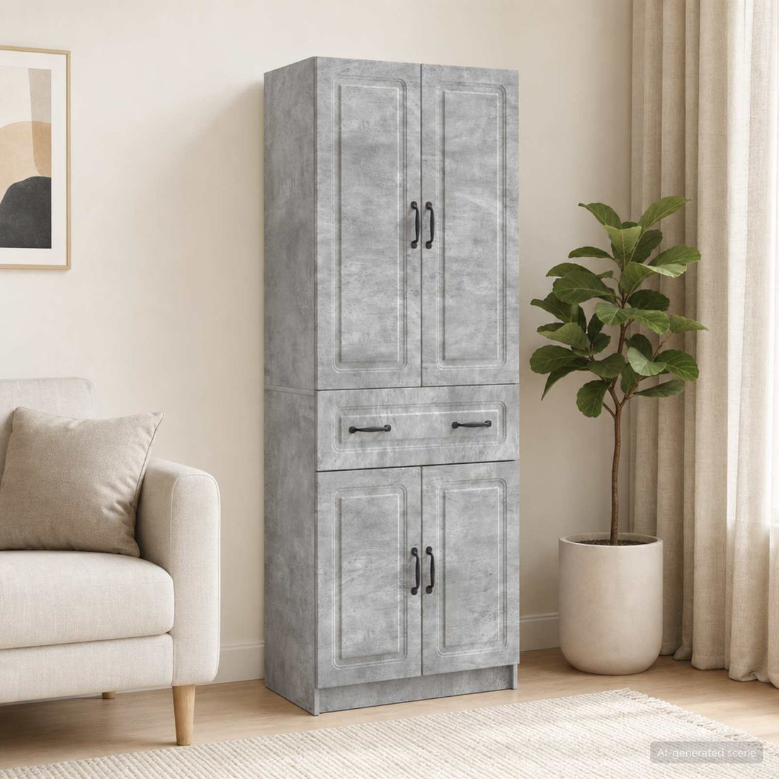 vidaXL Juego de armarios 2 uds. Gris Hormigón Madera de ingeniería