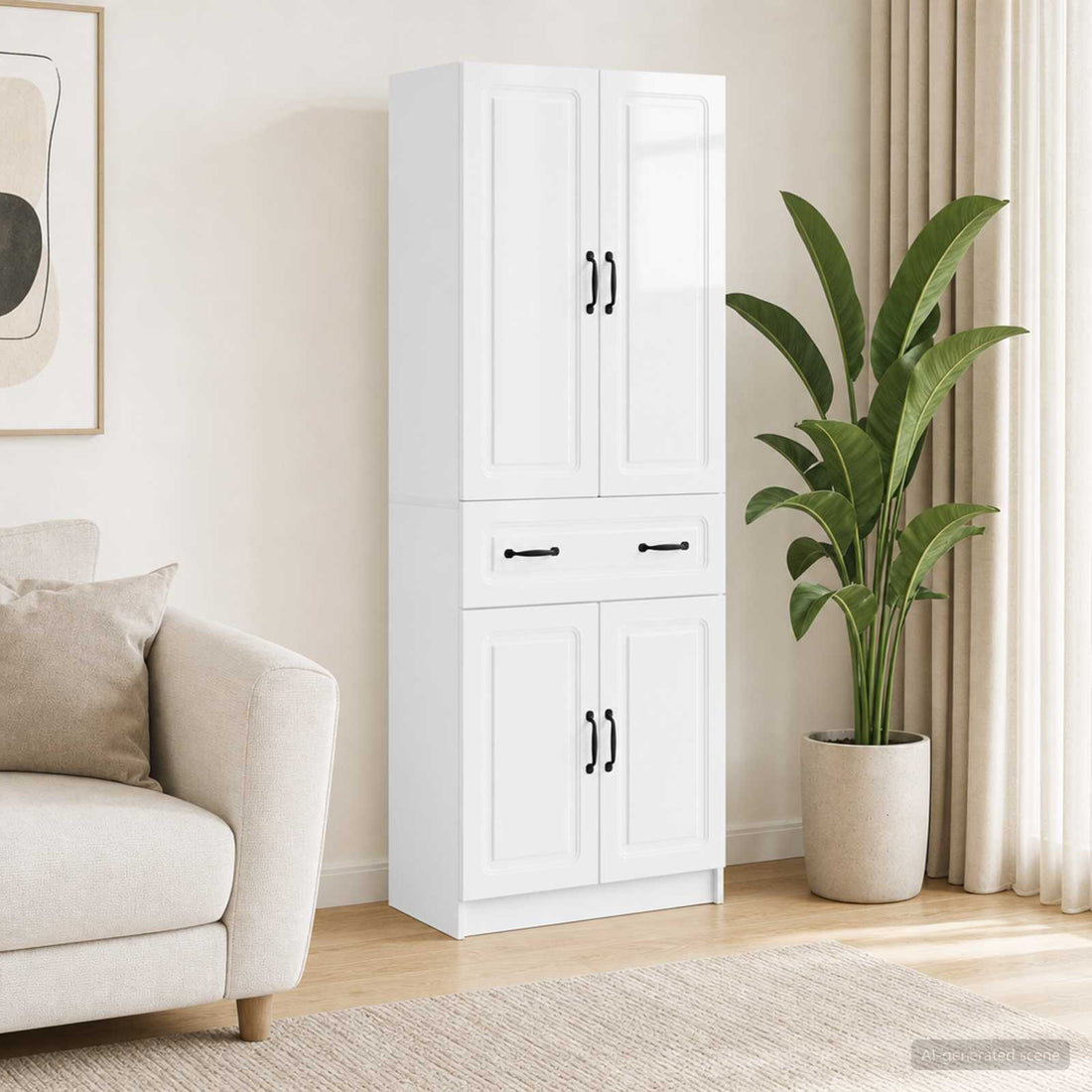vidaXL Juego de armarios 2 uds. Blanco Brillante Madera de ingeniería