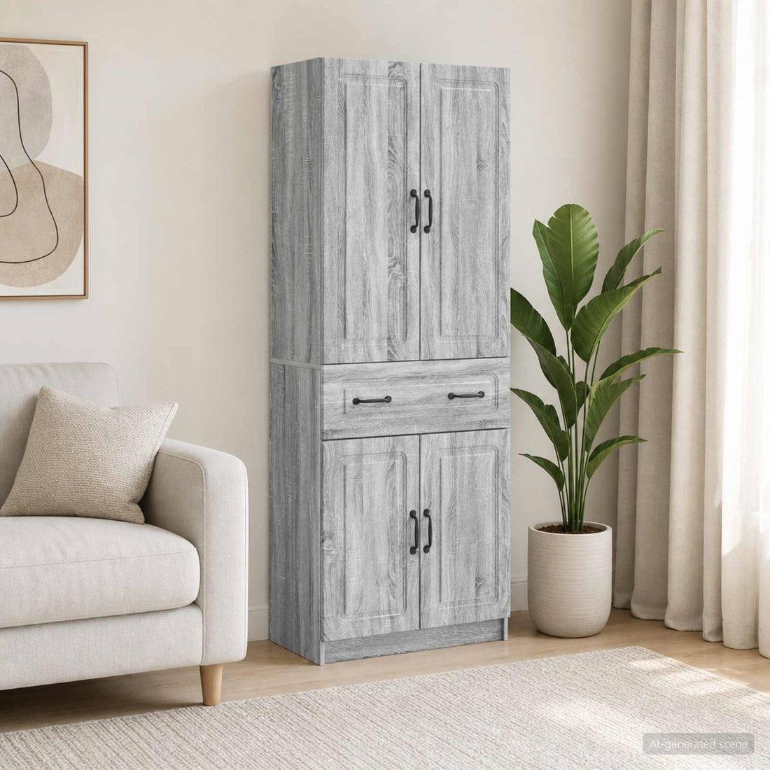 vidaXL Juego de armarios 2 uds. Sonoma gris Madera de ingeniería
