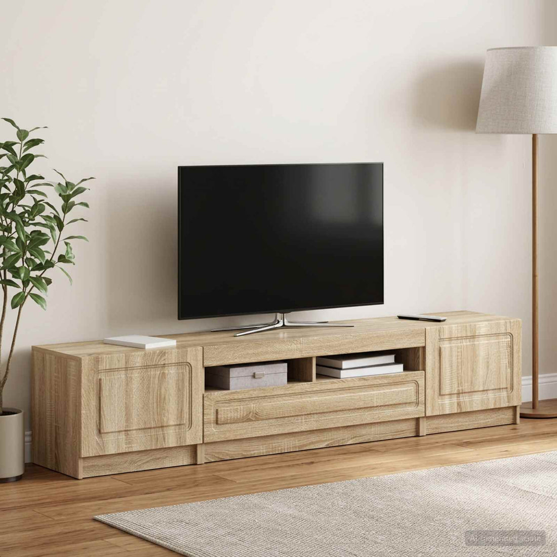 vidaXL Cabinet de TV LED de 5 piezas UTRECHT 3 uds. Roble Sonoma