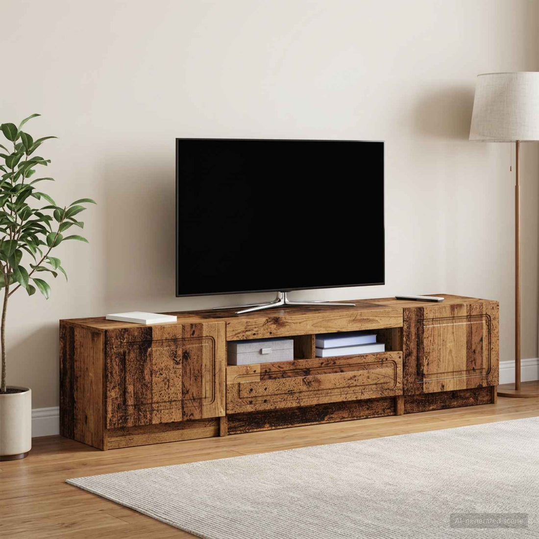 vidaXL Cabinet de TV LED de 5 piezas UTRECHT 3 uds. Madera envejecida