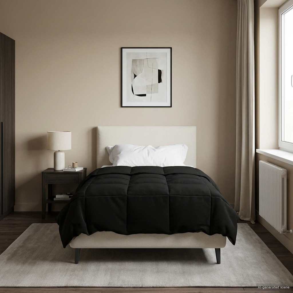 vidaXL Edredón de Verano 140 x 220 cm Verano Negro Transpirable