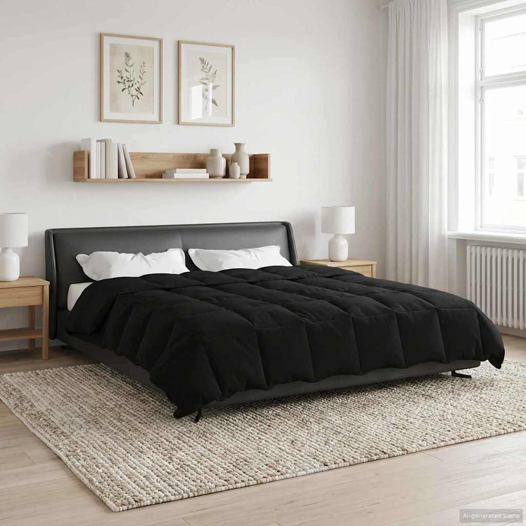 vidaXL Edredón de Verano 240 x 260 cm Verano Negro Transpirable
