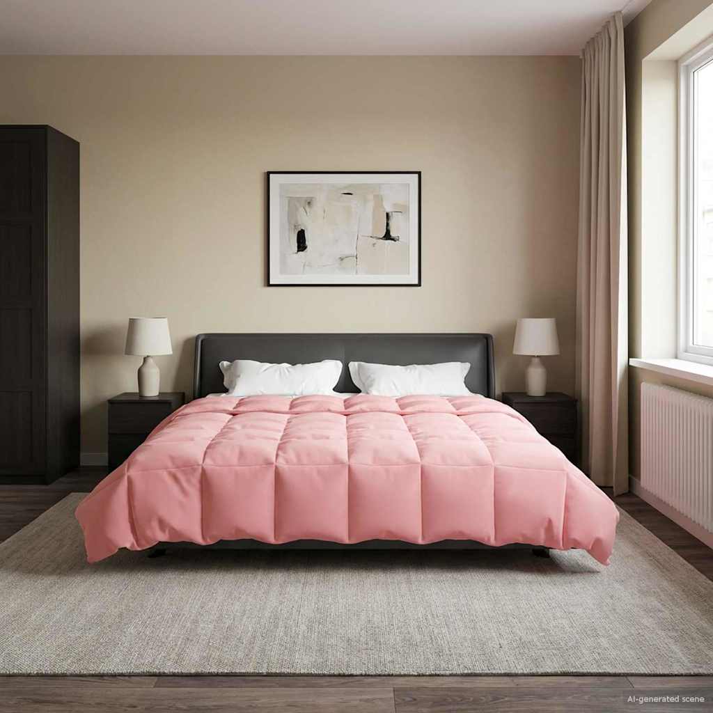vidaXL Edredón de Verano 200 x 200 cm Verano Rosa Transpirable
