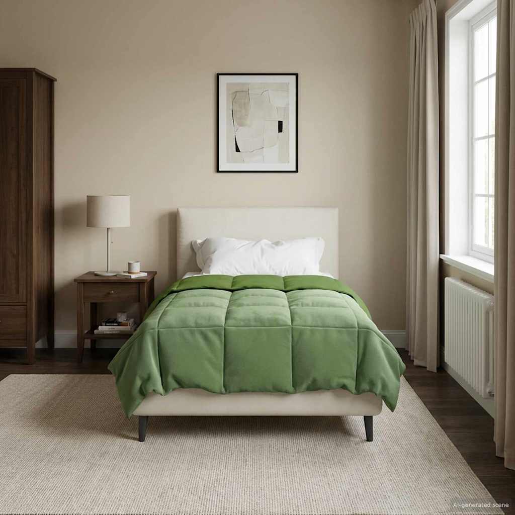 vidaXL Edredón de Verano 140 x 200 cm Verano Verde Transpirable