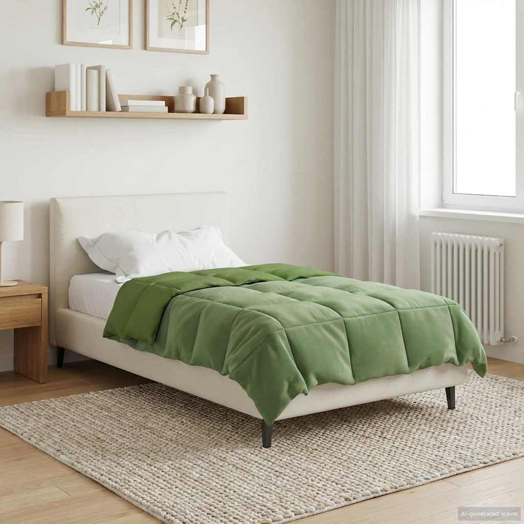 vidaXL Edredón de Verano 155 x 200 cm Verano Verde Transpirable
