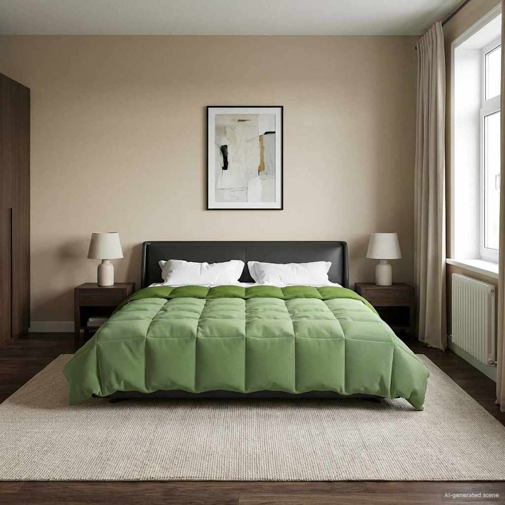 vidaXL Edredón de Verano 200 x 200 cm Verano Verde Transpirable