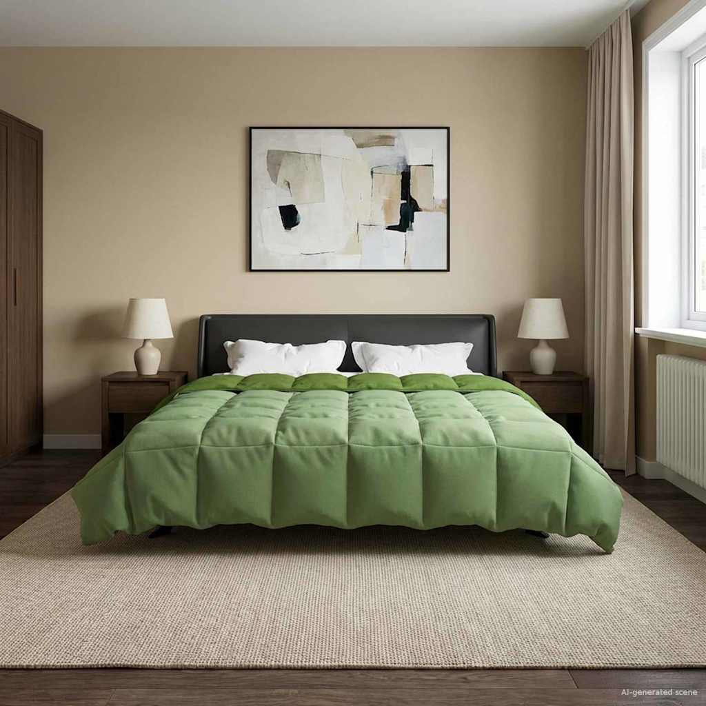 vidaXL Edredón de Verano 200 x 220 cm Verano Verde Transpirable