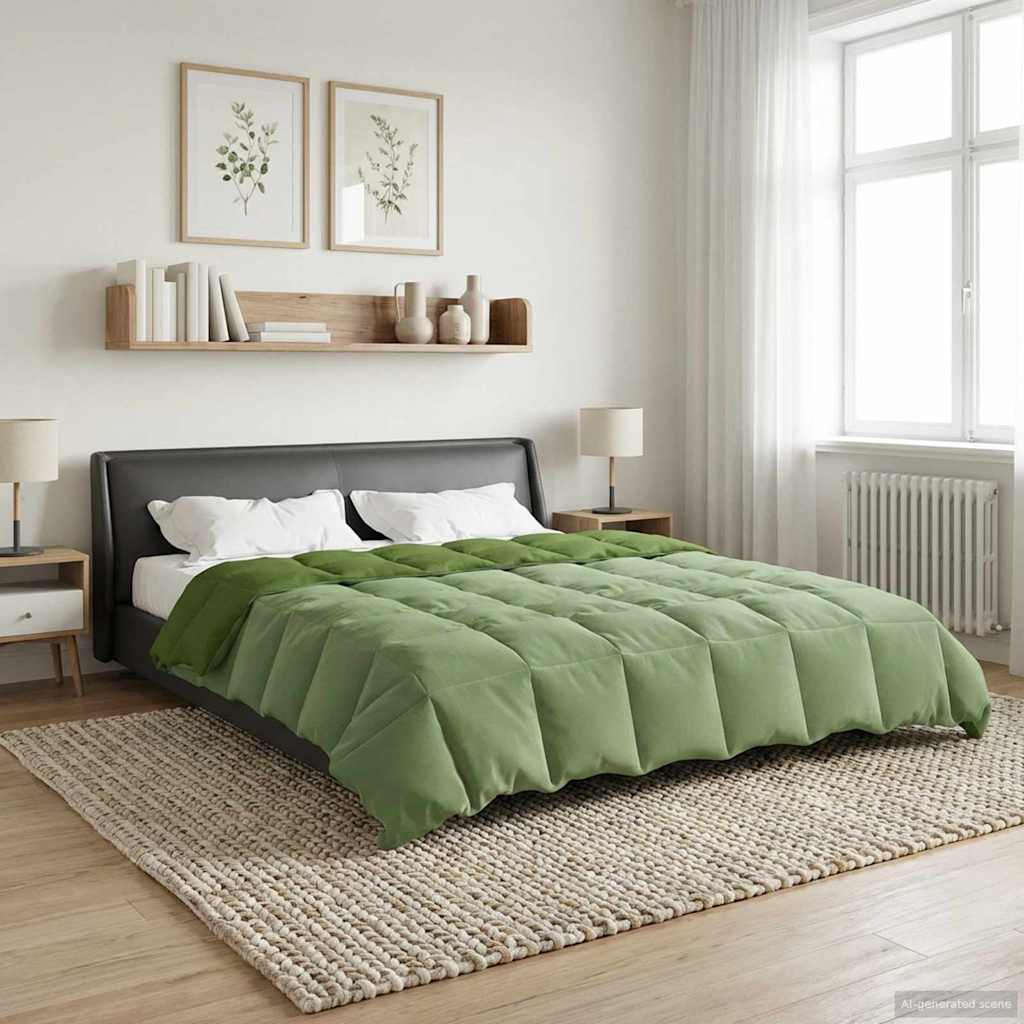 vidaXL Edredón de Verano 240 x 260 cm Verano Verde Transpirable