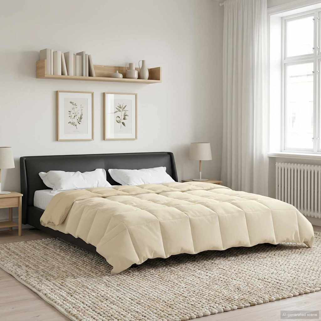 vidaXL Edredón de Verano 200 x 220 cm Verano Crema Transpirable