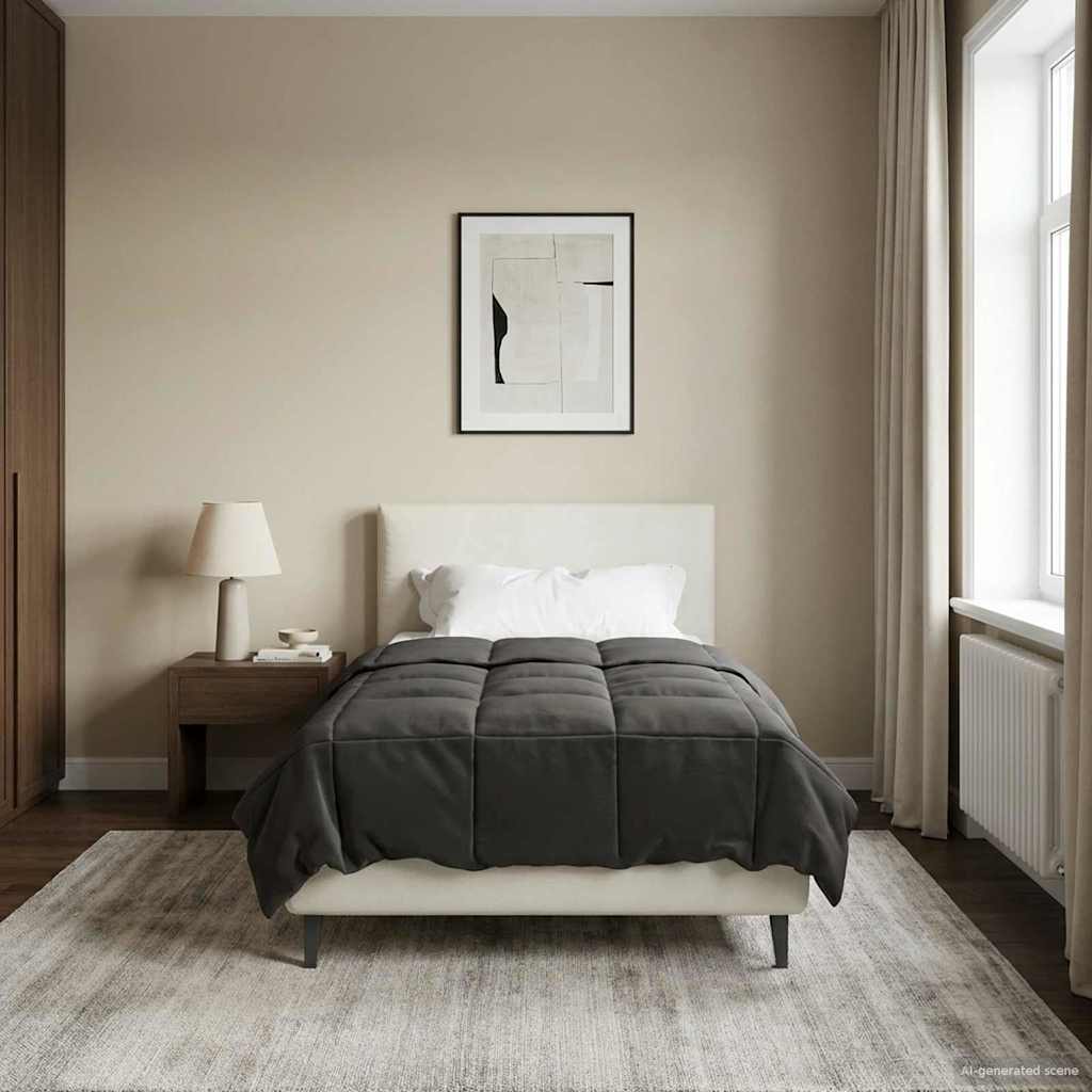 vidaXL Edredón de Todo el Año 155 x 200 cm 4 estaciones Gris antracita