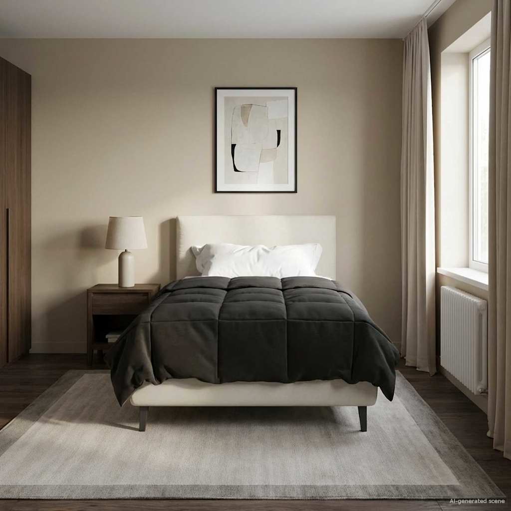 vidaXL Edredón de Todo el Año 135 x 220 cm 4 estaciones Gris antracita