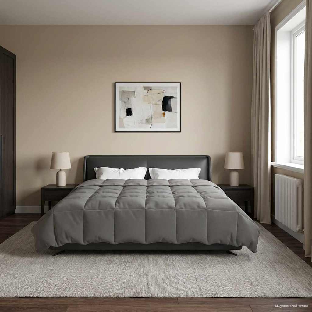 vidaXL Edredón de Todo el Año 200 x 220 cm 4 estaciones Gris Claro
