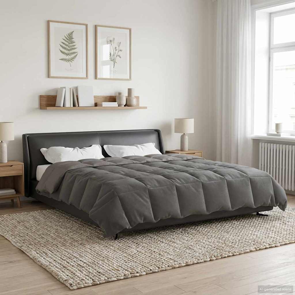 vidaXL Edredón de Todo el Año 220 x 240 cm 4 estaciones Gris Claro