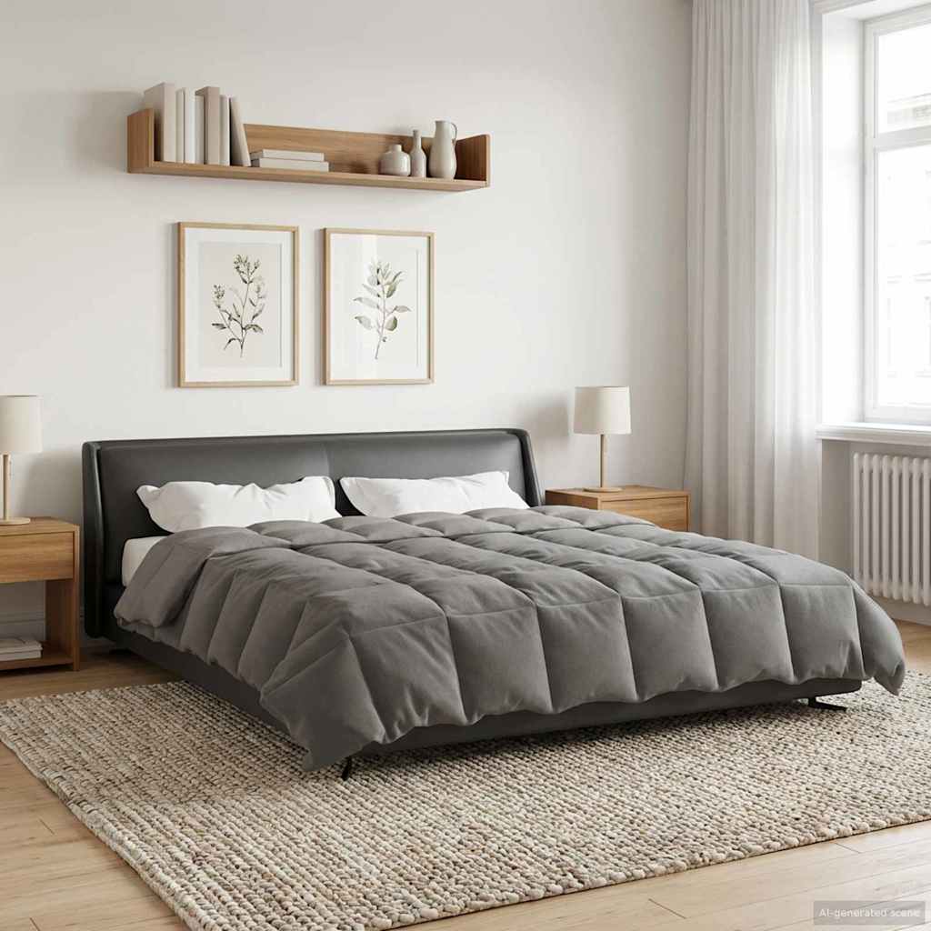 vidaXL Edredón de Todo el Año 220 x 260 cm 4 estaciones Gris Claro