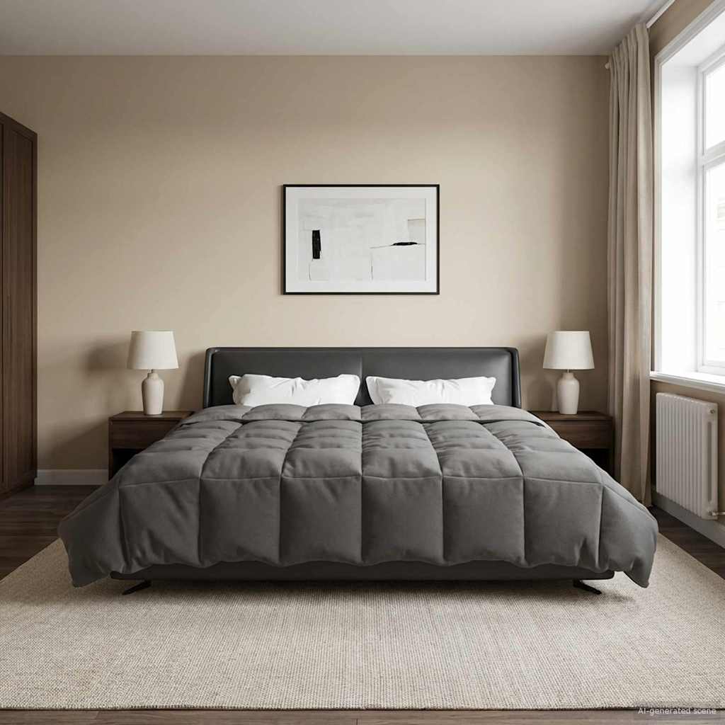 vidaXL Edredón de Todo el Año 240 x 260 cm 4 estaciones Gris Claro