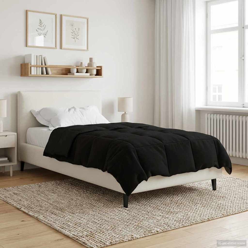 vidaXL Edredón de Todo el Año 140 x 220 cm 4 estaciones Negro