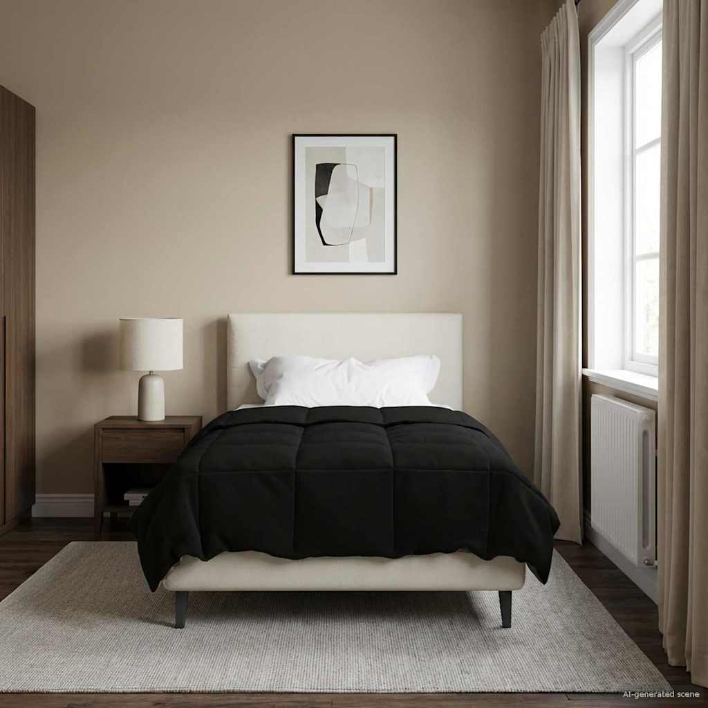 vidaXL Edredón de Todo el Año 155 x 220 cm 4 estaciones Negro