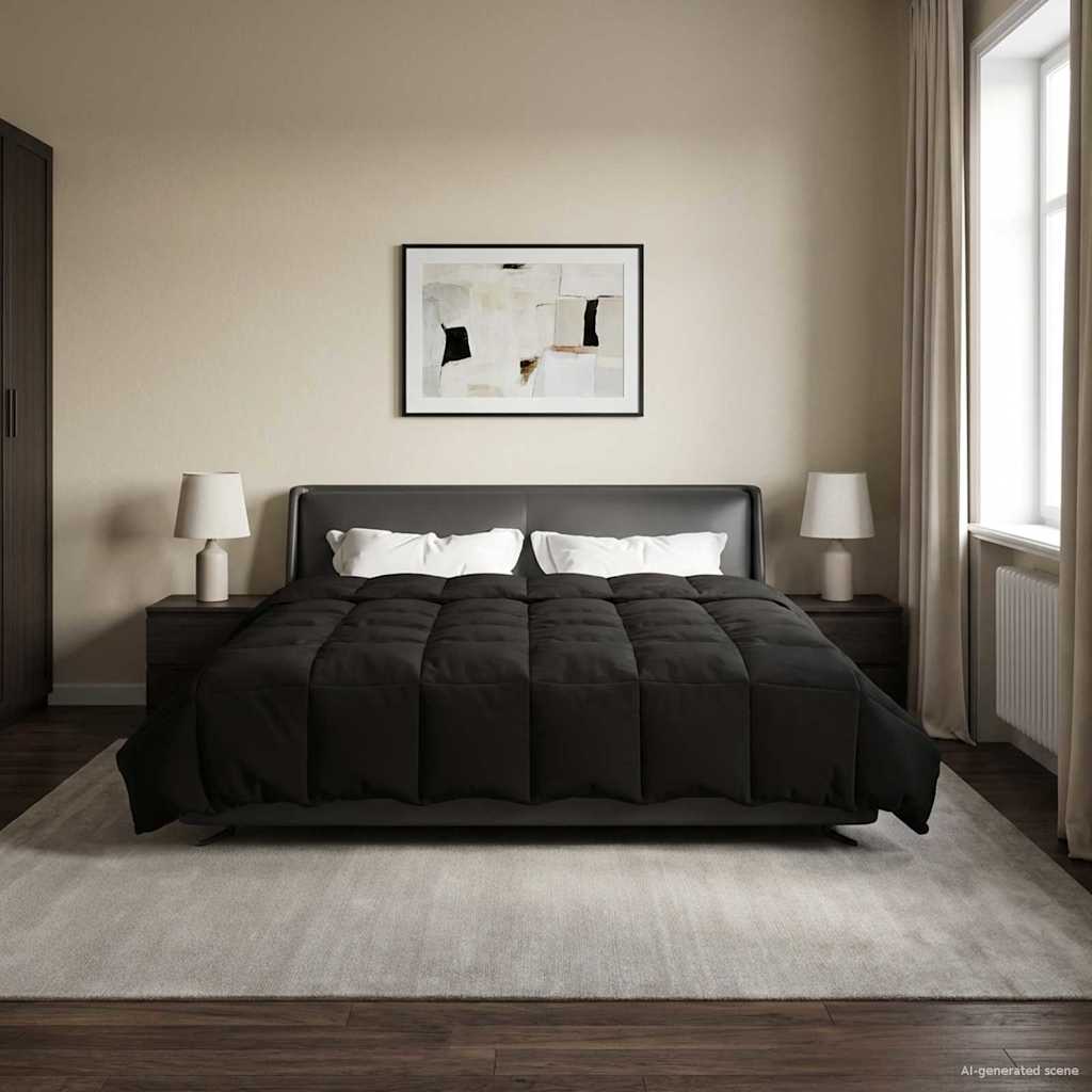 vidaXL Edredón de Todo el Año 260 x 220 cm 4 estaciones Negro