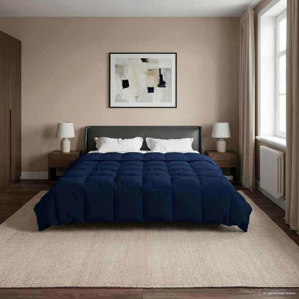 vidaXL Edredón de Todo el Año 200 x 200 cm 4 estaciones Azul Oscuro