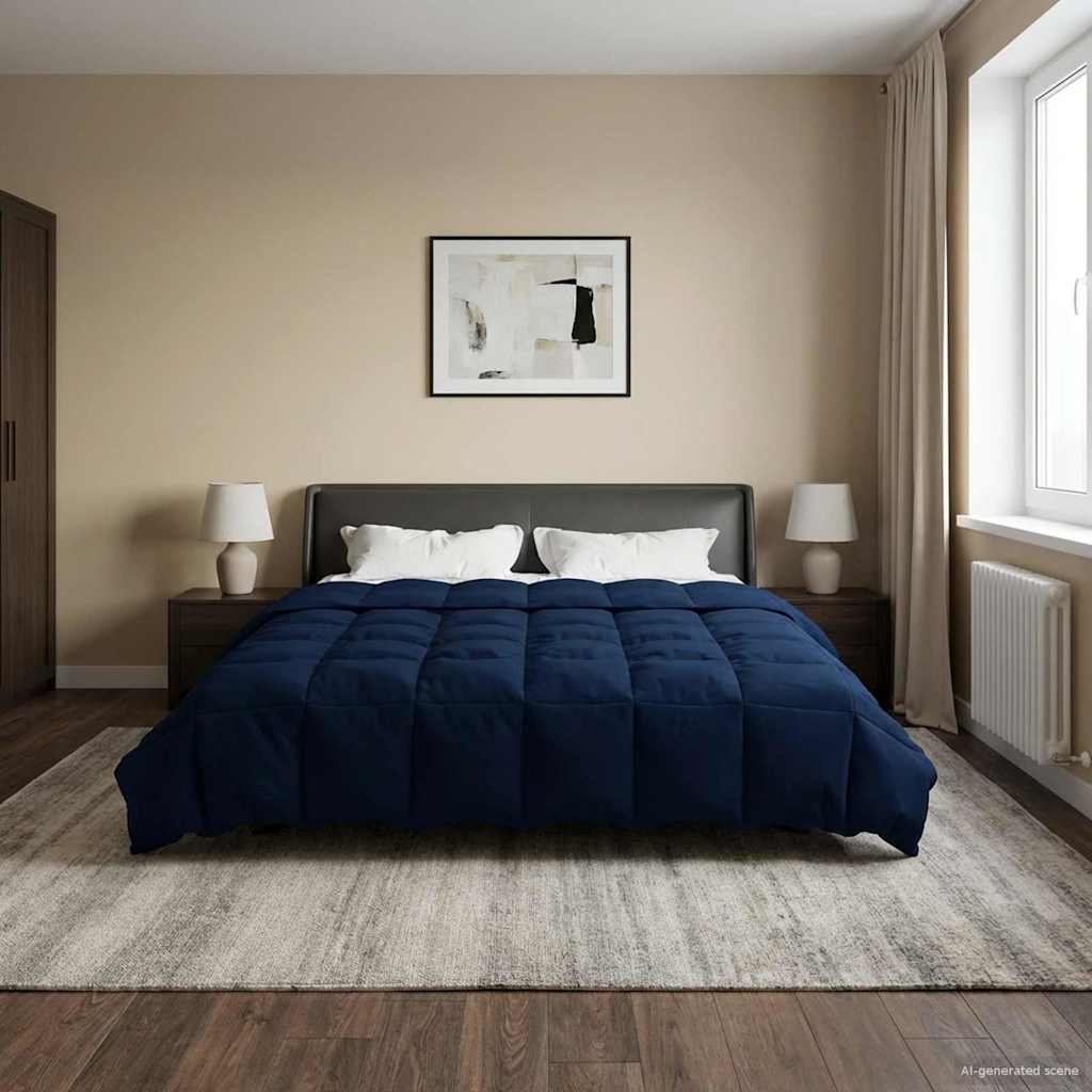 vidaXL Edredón de Todo el Año 200 x 240 cm 4 estaciones Azul Oscuro