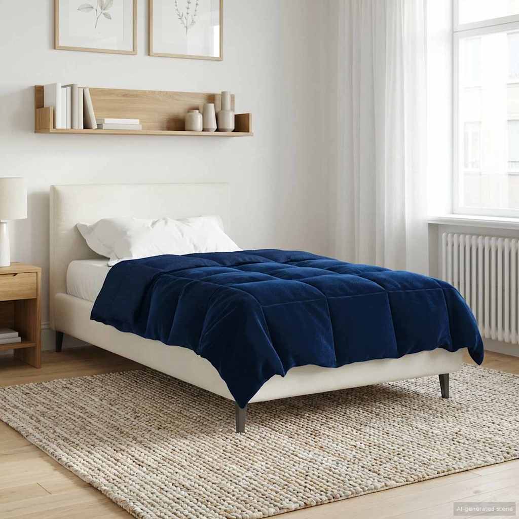 vidaXL Edredón de Todo el Año 140 x 220 cm 4 estaciones Azul Oscuro