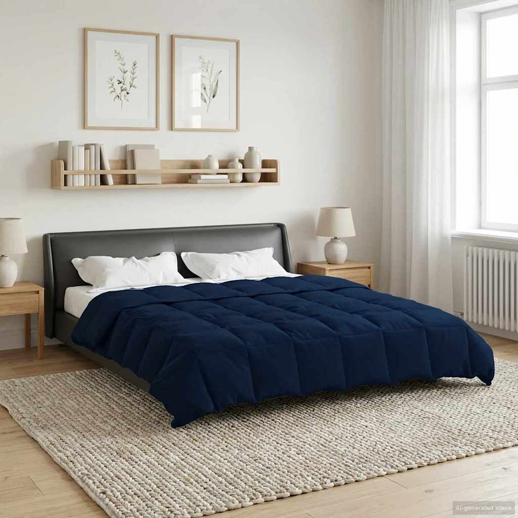 vidaXL Edredón de Todo el Año 220 x 240 cm 4 estaciones Azul Oscuro
