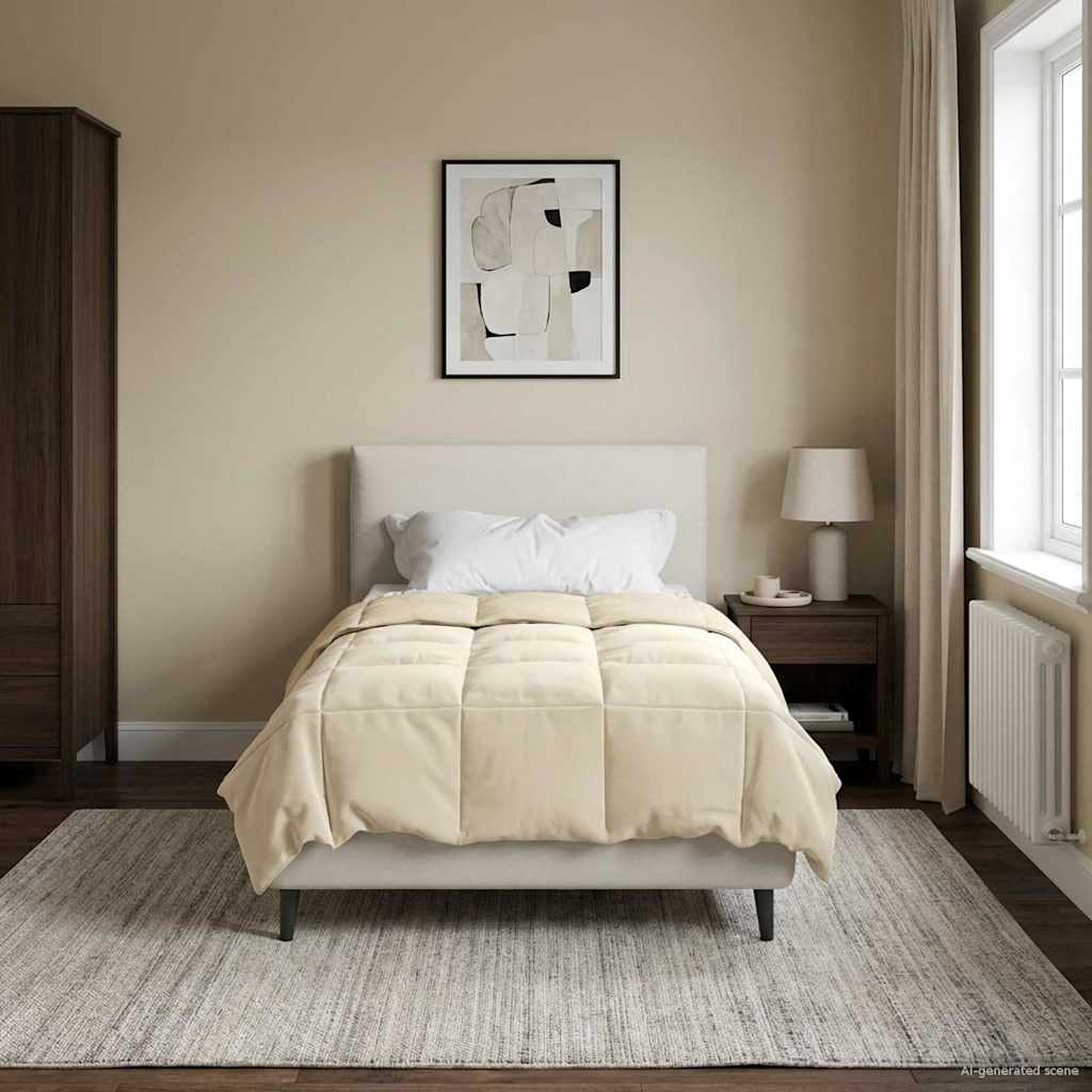 vidaXL Edredón de Todo el Año 140 x 200 cm 4 estaciones Crema