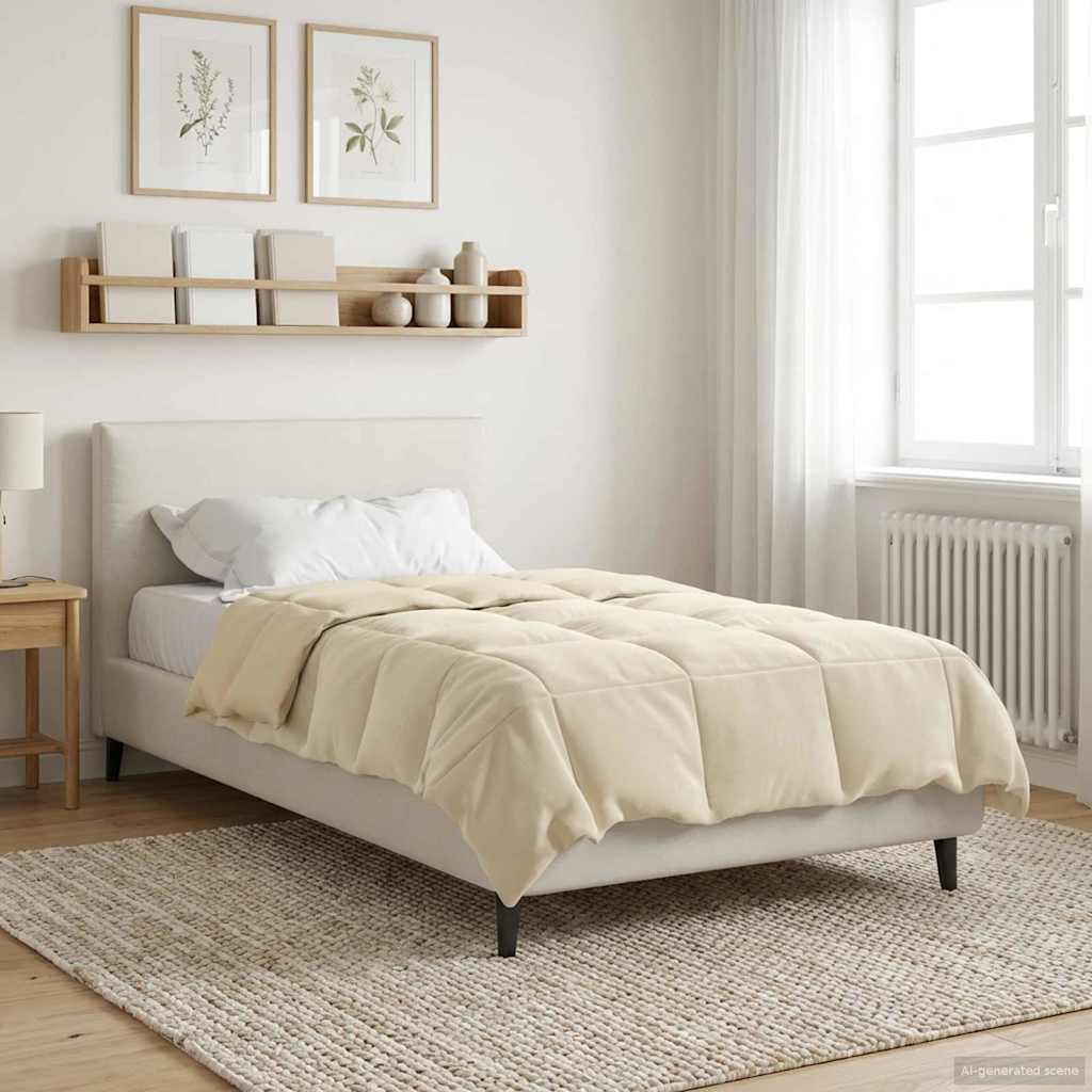 vidaXL Edredón de Todo el Año 135 x 220 cm 4 estaciones Crema