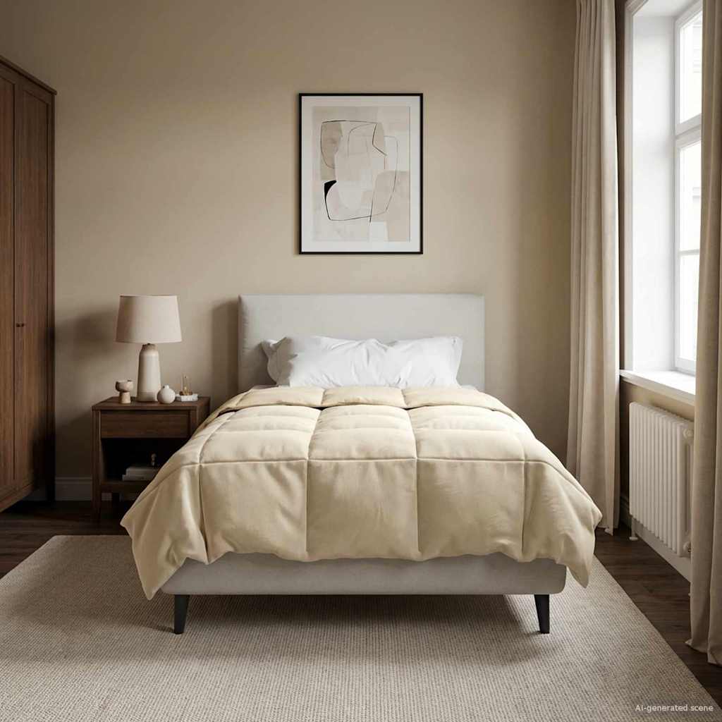 vidaXL Edredón de Todo el Año 155 x 220 cm 4 estaciones Crema