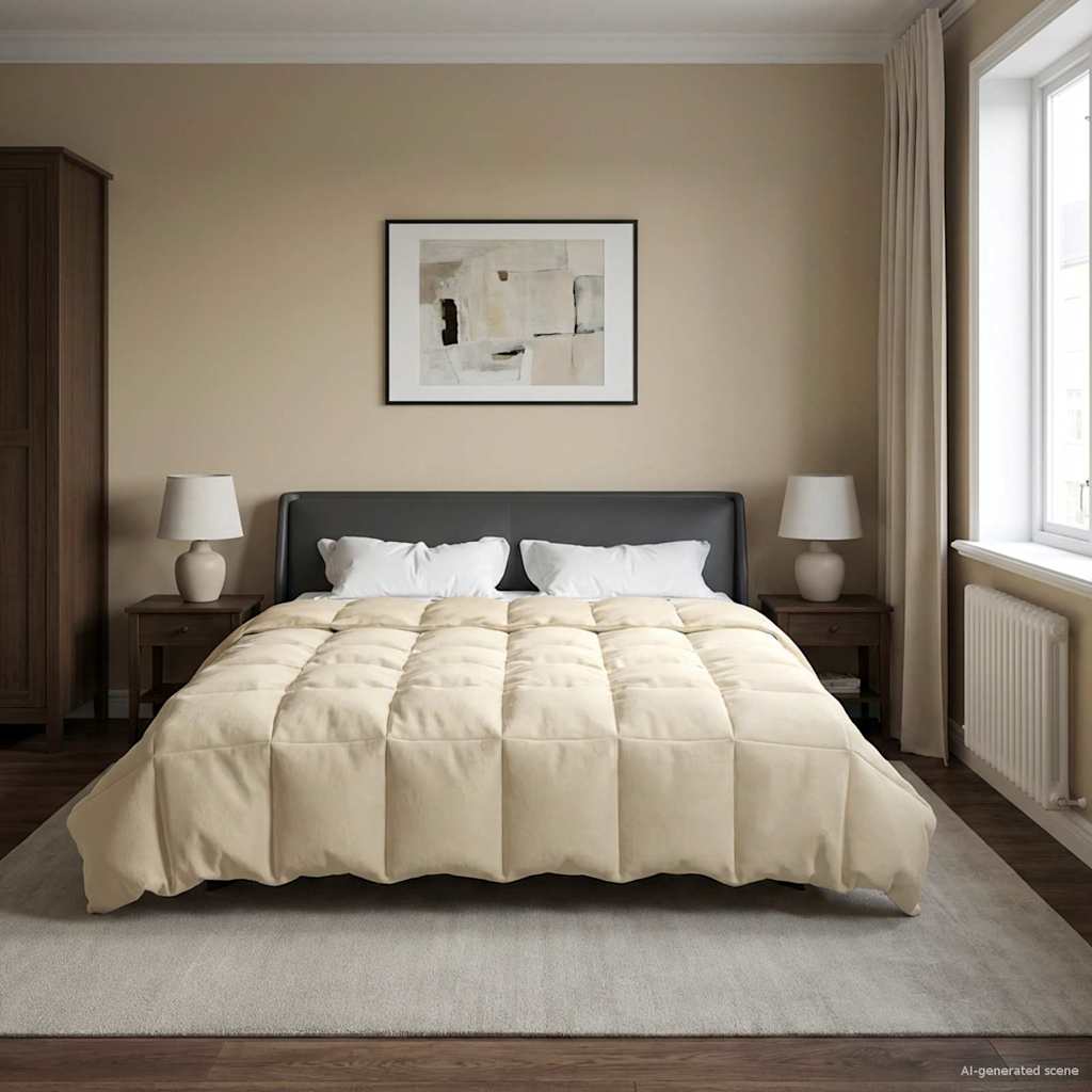 vidaXL Edredón de Todo el Año 200 x 220 cm 4 estaciones Crema
