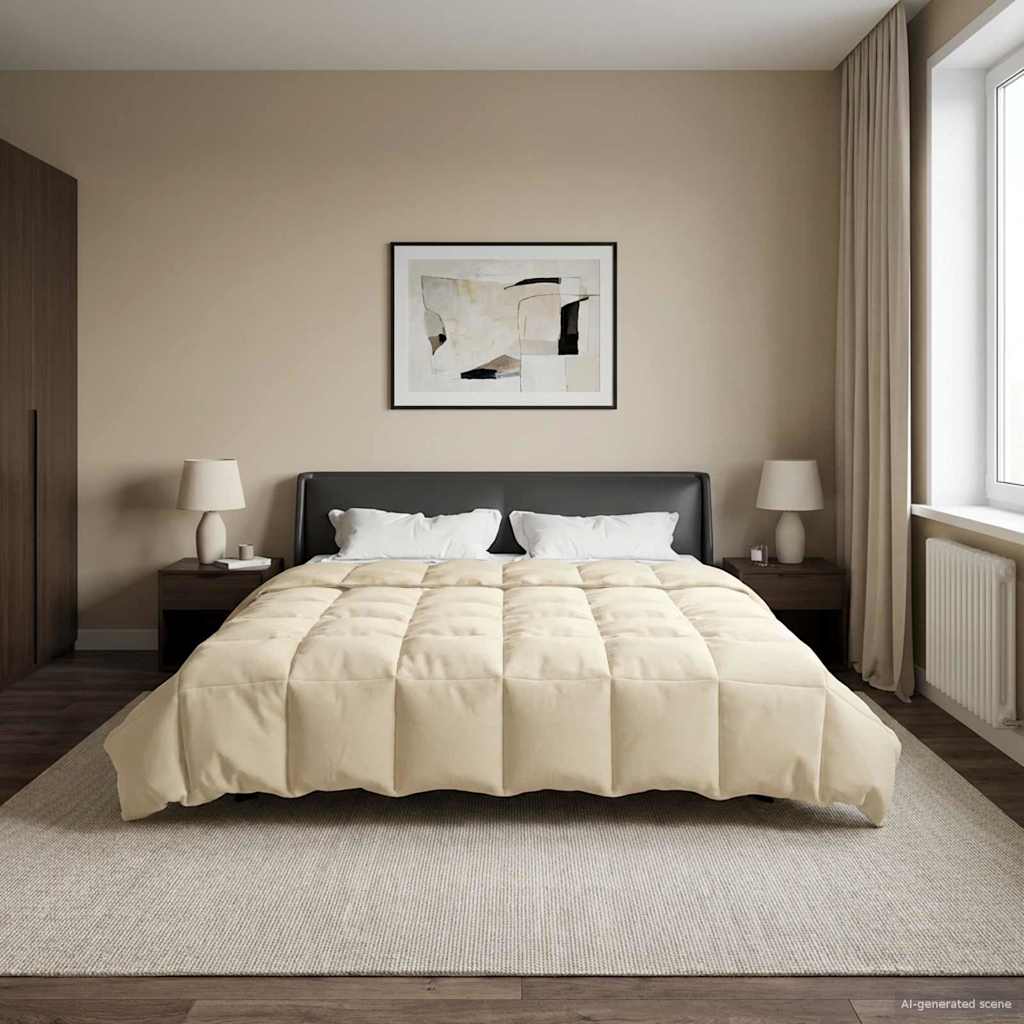 vidaXL Edredón de Todo el Año 220 x 240 cm 4 estaciones Crema