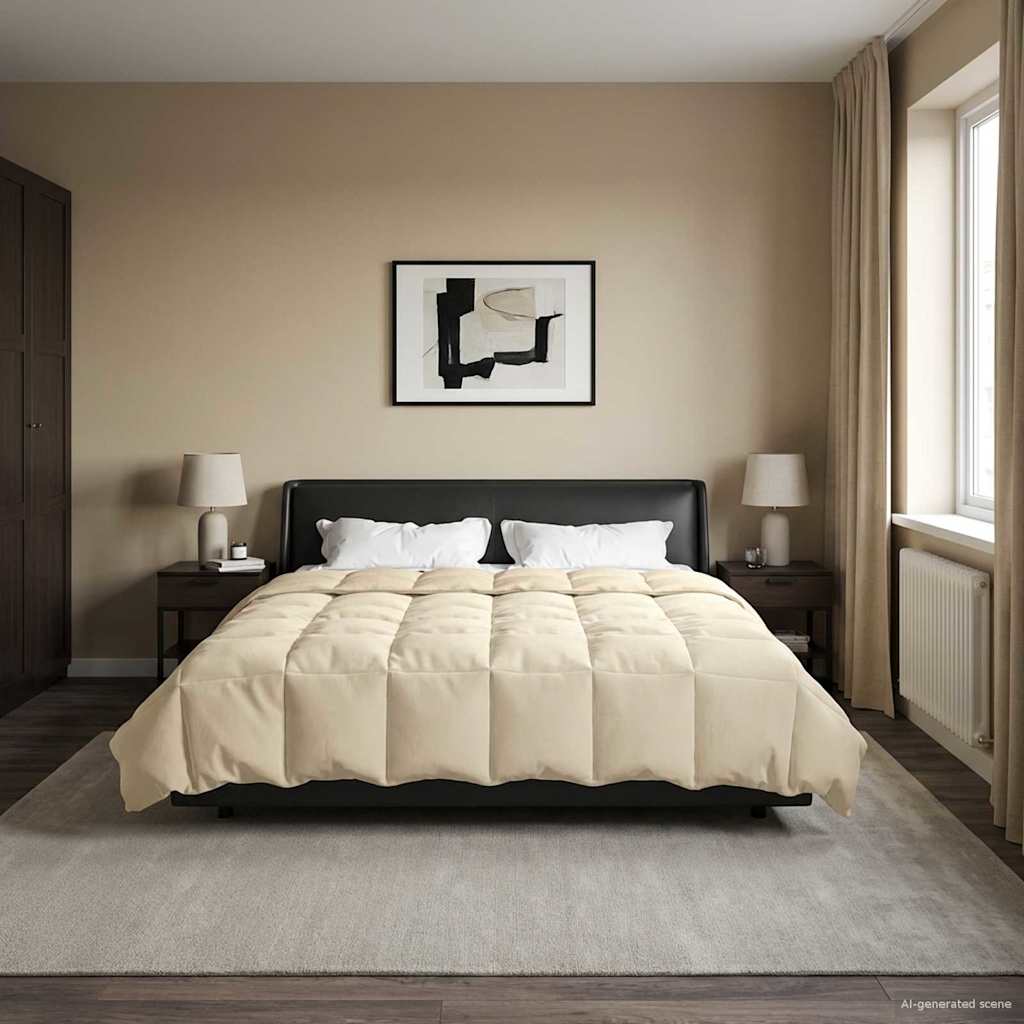 vidaXL Edredón de Todo el Año 220 x 260 cm 4 estaciones Crema