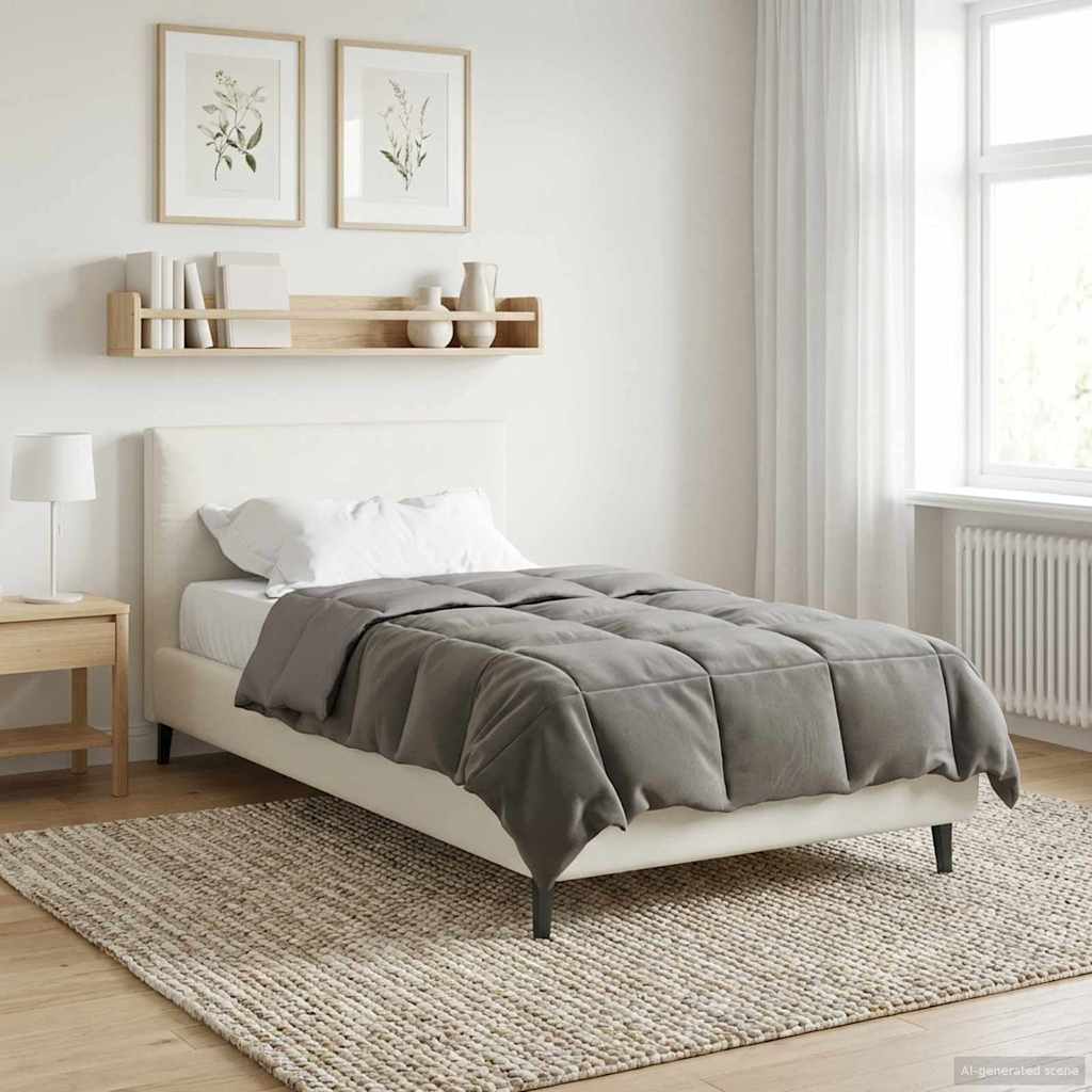 vidaXL Edredón de Invierno 135 x 200 cm Invierno Gris Claro