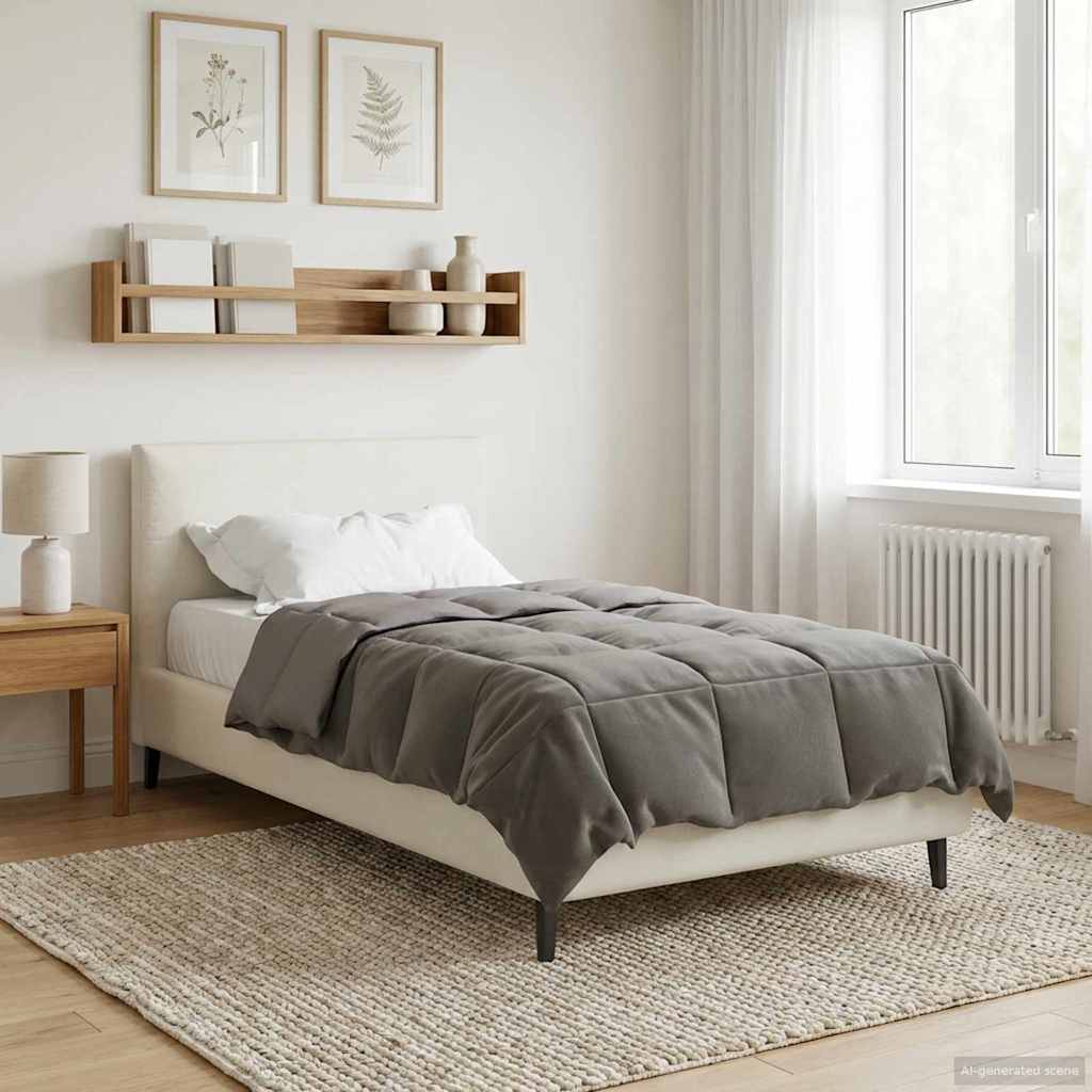 vidaXL Edredón de Invierno 155 x 200 cm Invierno Gris Claro