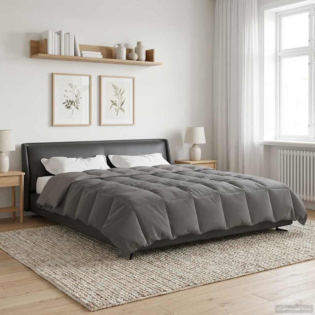 vidaXL Edredón de Invierno 200 x 240 cm Invierno Gris Claro