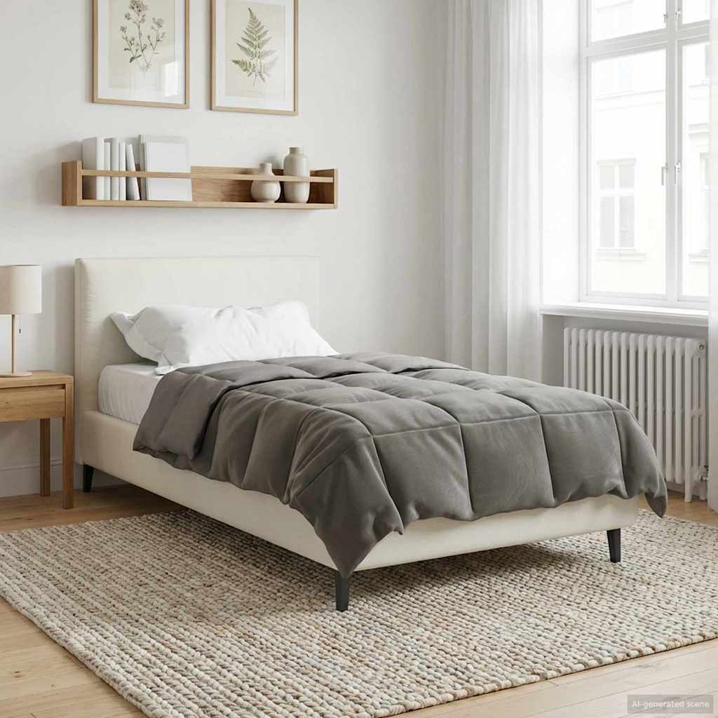 vidaXL Edredón de Invierno 135 x 200 cm Invierno Gris Claro